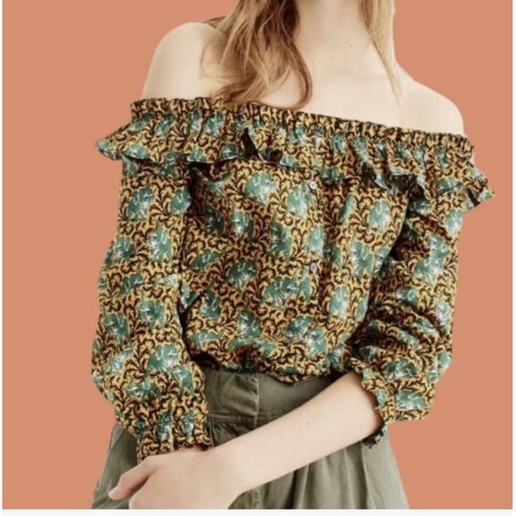 J. Crew Tops - J. CREW Ruffled Elephant Print Blouse